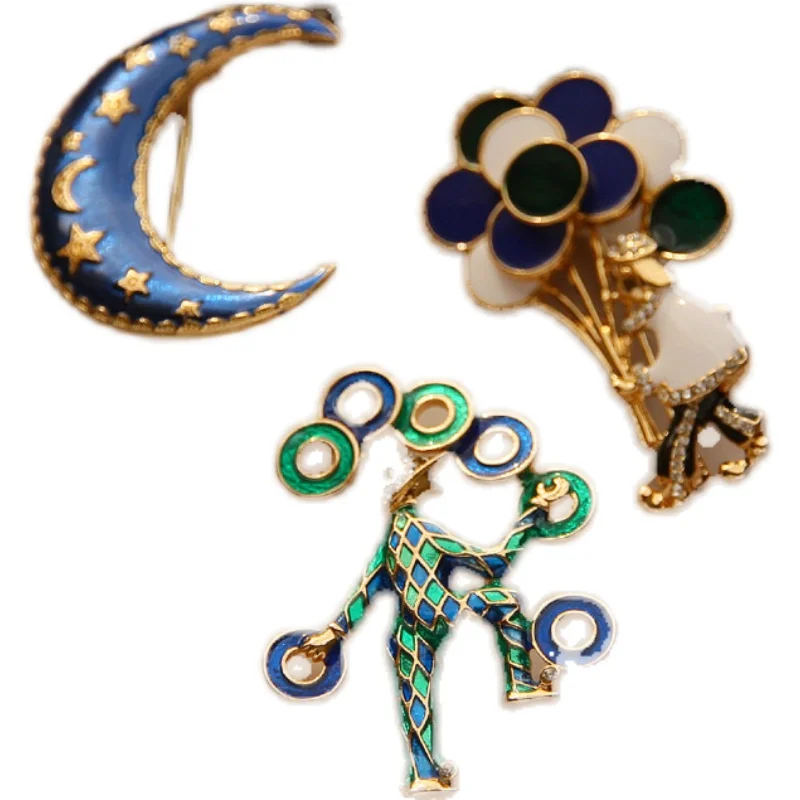 Креативные цирковые броши в виде полумесяца для женщин и детей Корсажная брошь