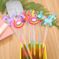 40 pcslot unicorn flamingo gel pen cute colorful ink drawing pen highlighter marker pen school writing supplies stationery gift