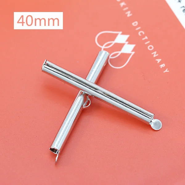 50p 40mm nickel 50p 10-40 мм обжимные концевые бусины скользящие на конце застежки трубки ползунок концевые колпачки Diy ожерелье браслет соединители ювелирные изделия - Цвет: 50p 40mm nickel