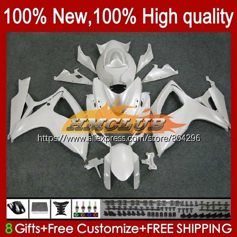 

600/750 средства ухода за кожей для SUZUKI GSXR600 K6 GSXR750 GSXR 600 750 29No.48 GSX R750 ювелирные изделия из жемчуга белого GSXR-750 06 07 GSX-R600 2006 2007 обтекатель