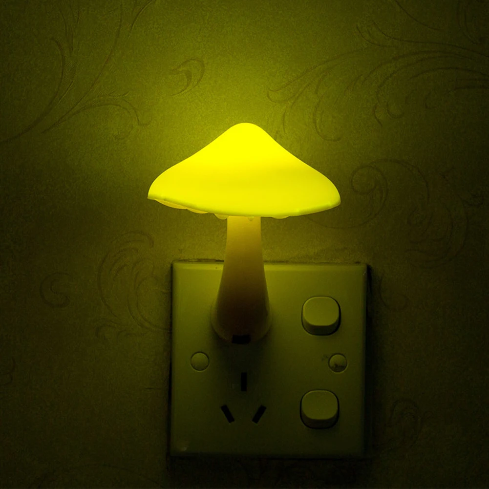 

Mini Night Light EU & US Plug Induction Dream Mushroom Fungus Luminaria Lamp 220V 3 LED Mushroom Lamp Led Night Lights