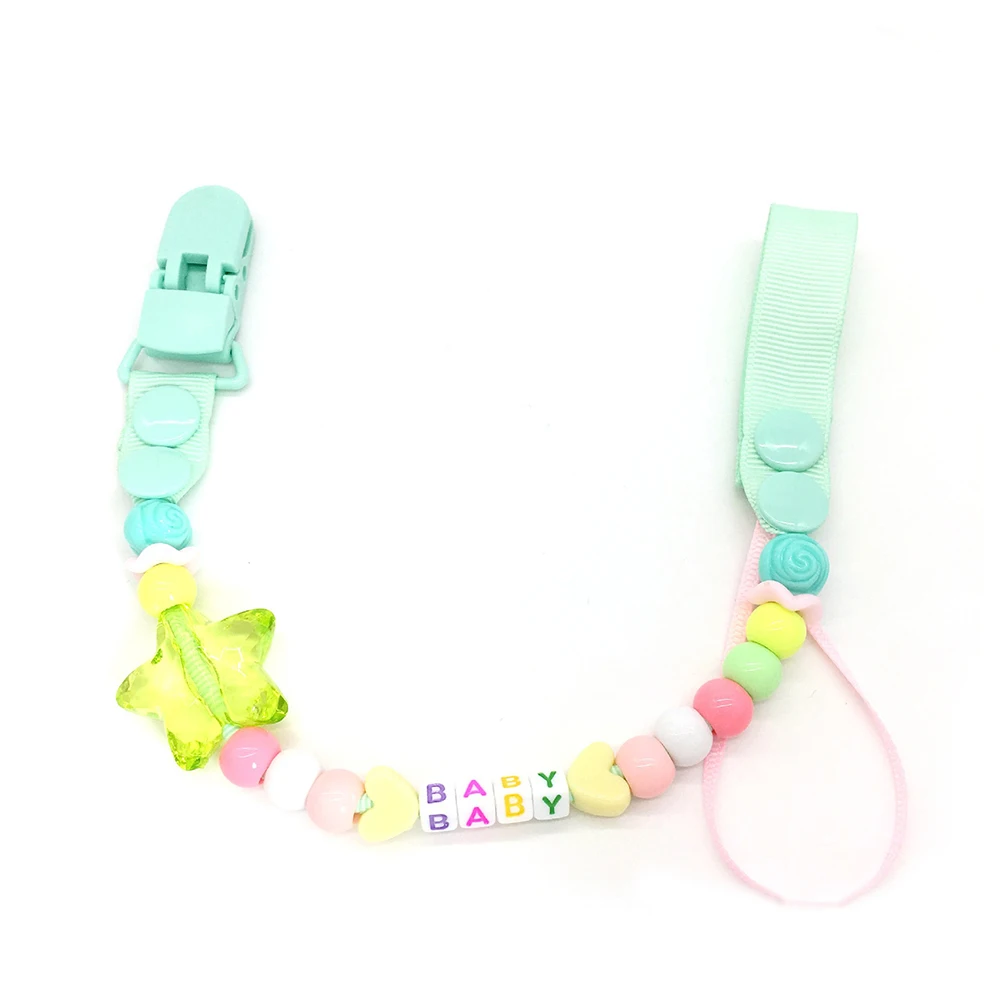 

Baby Soother Beaded Pacifier Clip Chain Teether Anti-Fall Clip Chain Nipple Holder For Infant accepted