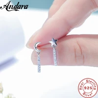 high quality 925 sterling silver earrings woman star moon earrings fashion elegant earrings high jewelry gift