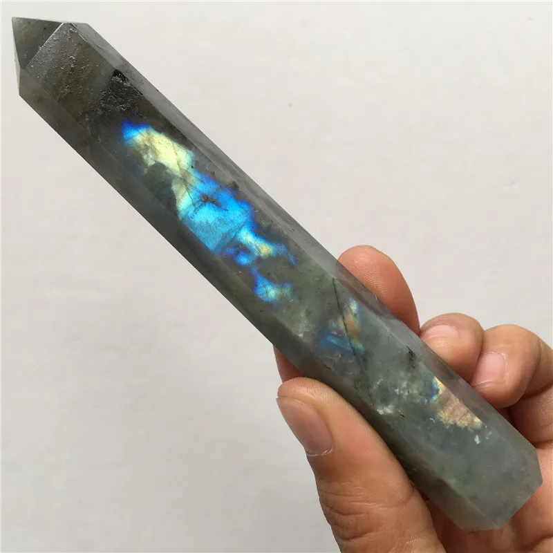 

130-150mm Natural labrador quartz obelisk crystal wand point healing stones