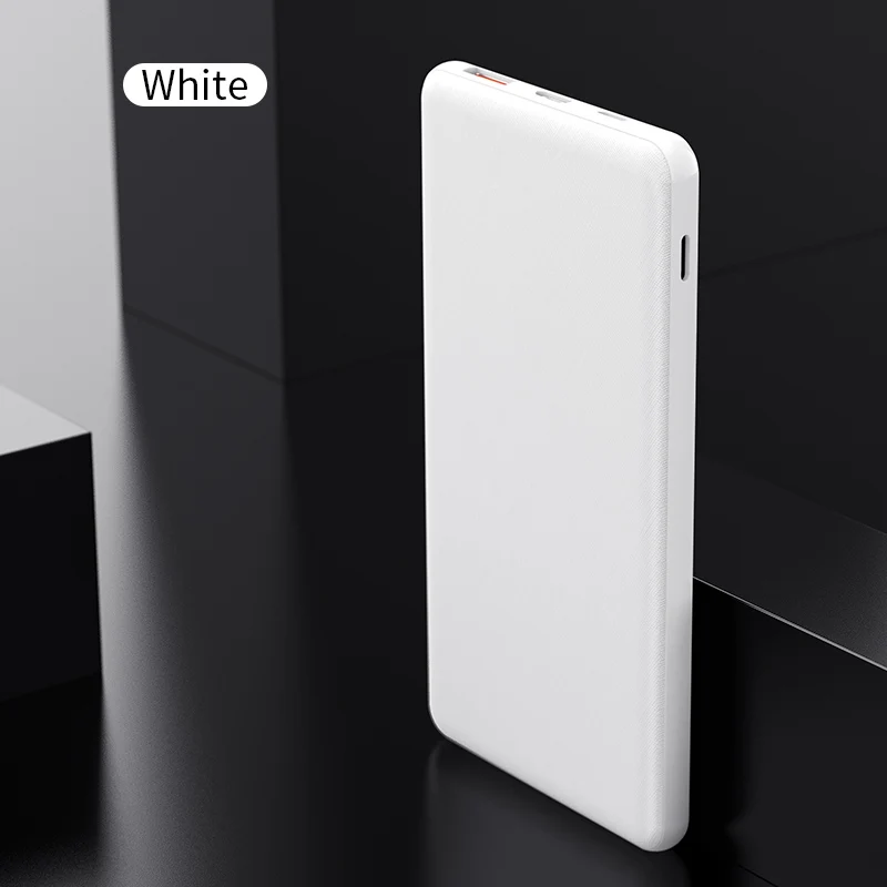 Power Bank 10000mAh YKZ Poverbank QC 3,0 2,0 type-C PD Быстрая зарядка внешний аккумулятор для iPhone X samsung Pover bank - Цвет: White
