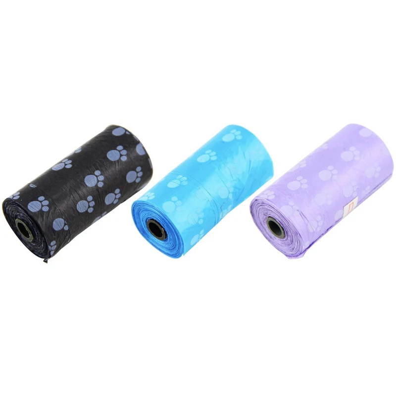 

5 Pcs/Lot Pets Dog Poop Bags Great For All Waste Pet Printed Disposable Bag, Environment-Friendly