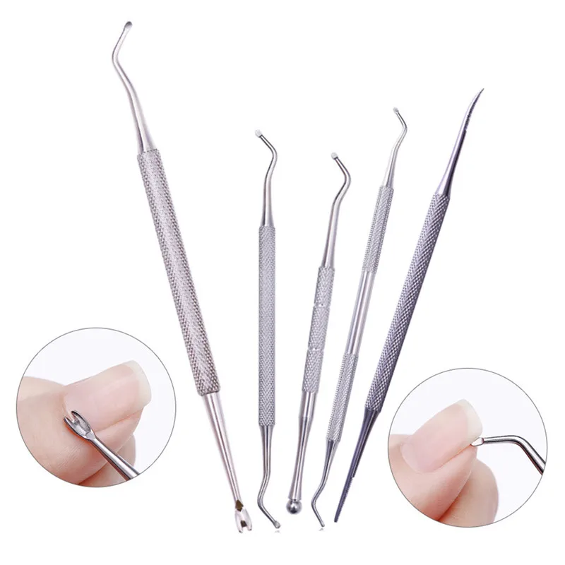 Двухсторонняя вилка Толкатель для кутикулы из нержавеющей стали 1 шт.