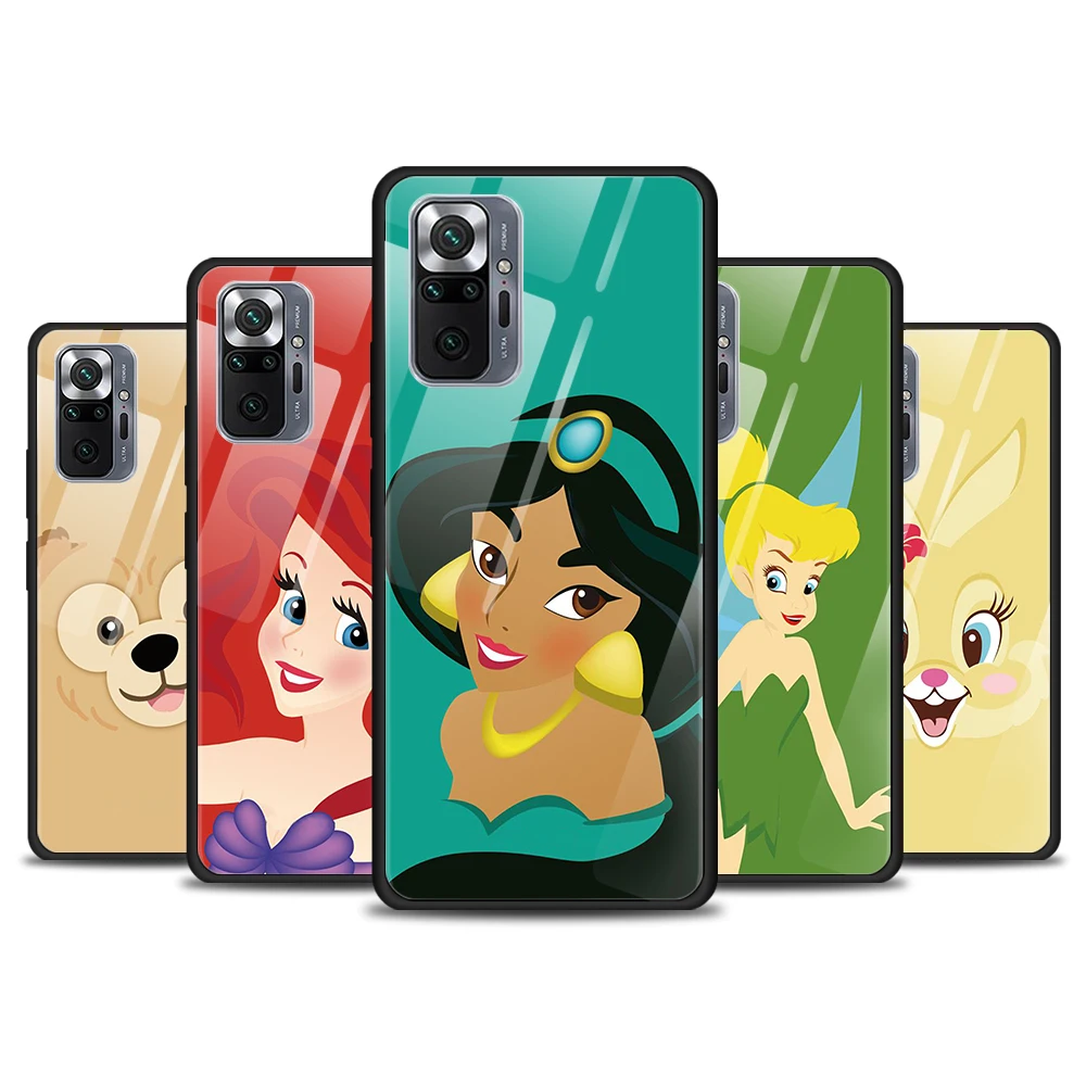 

Disney cute cartoon animals for Xiaomi Redmi Note 10 Pro Max 10S 9T 9S 9 8T 8 7 Pro 5G Luxury Tempered Glass Phone Case Cover