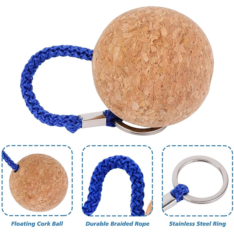 4 Плавающих брелока с пробковым шариком 50 мм аксессуары для водных видов спорта
