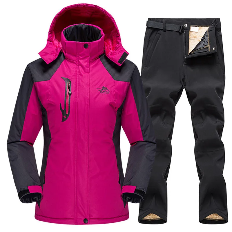 Костюм лыжный женский зимний на флисе с курткой и штанами | Спорт развлечения