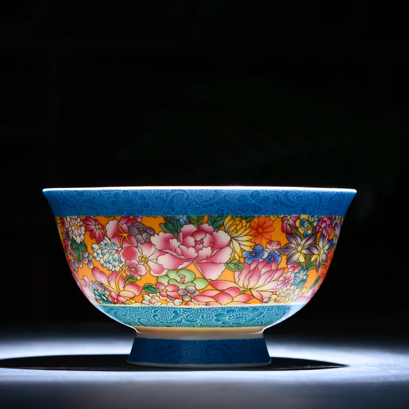 

2pcs Chinese Soup Bowls Classical Ceramic Bowl Enamel Tableware Ramen Bowls Bone china Dinnerware Home Decor Container Art Gifts