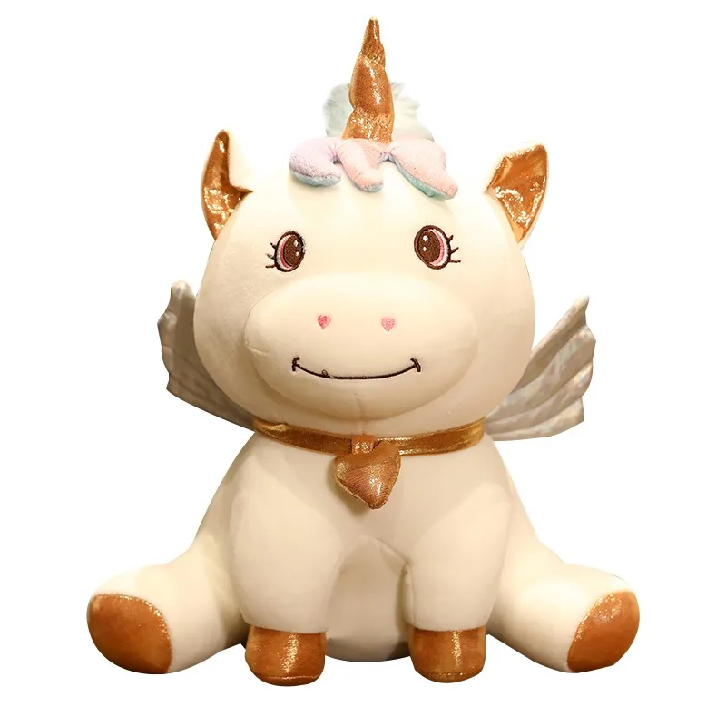 

Hot Huggable Kawaii Dazzling Plush Unicorn Dolls Pillow Stuffed Colorful Angel Toy Animal Flying Horse Toys for Children Gifts