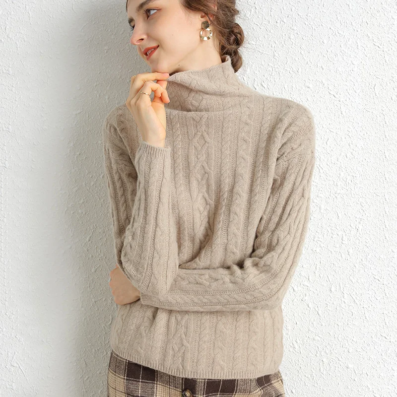 Кашемировая водолазка вязаный зимний свитер Женский пуловер Теплый Осенний