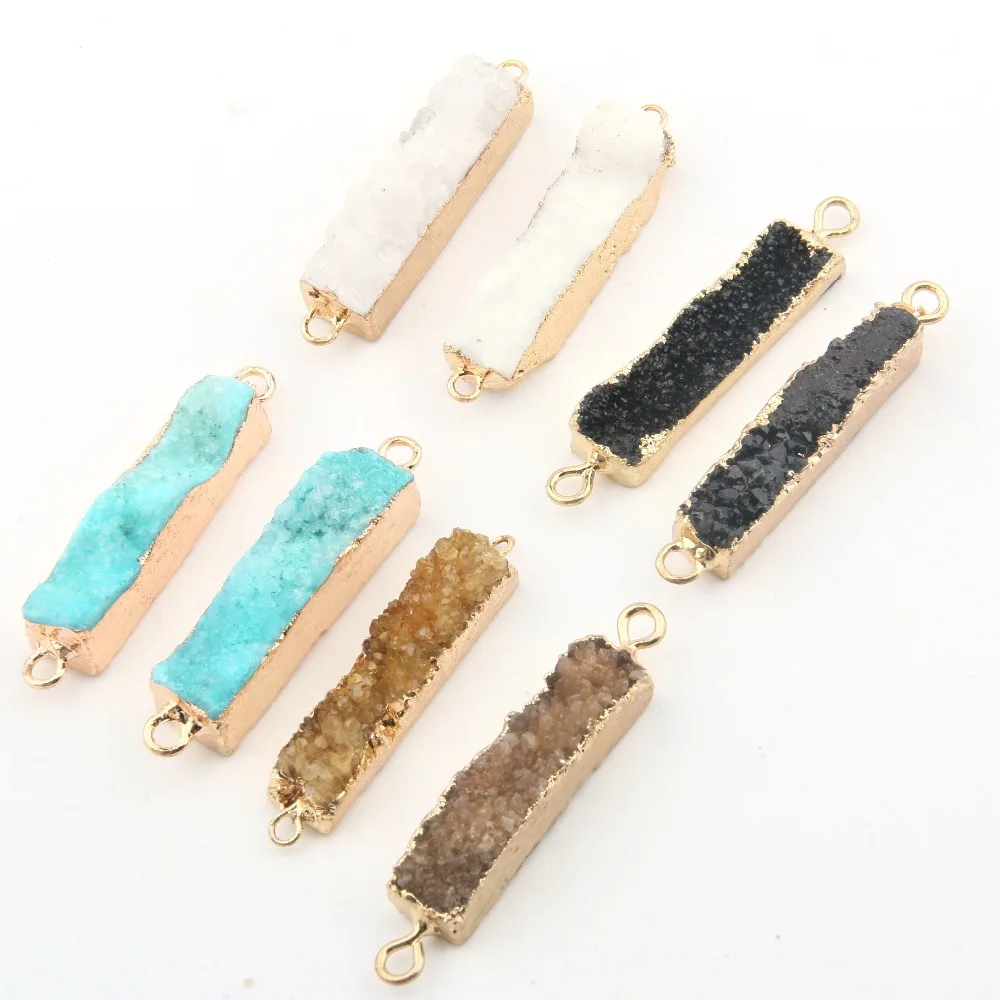 

Stone Connectors Wholesale 4 Color Crystal Cruzy Pendant for DIY Jewelry Making Necklace Bracelet