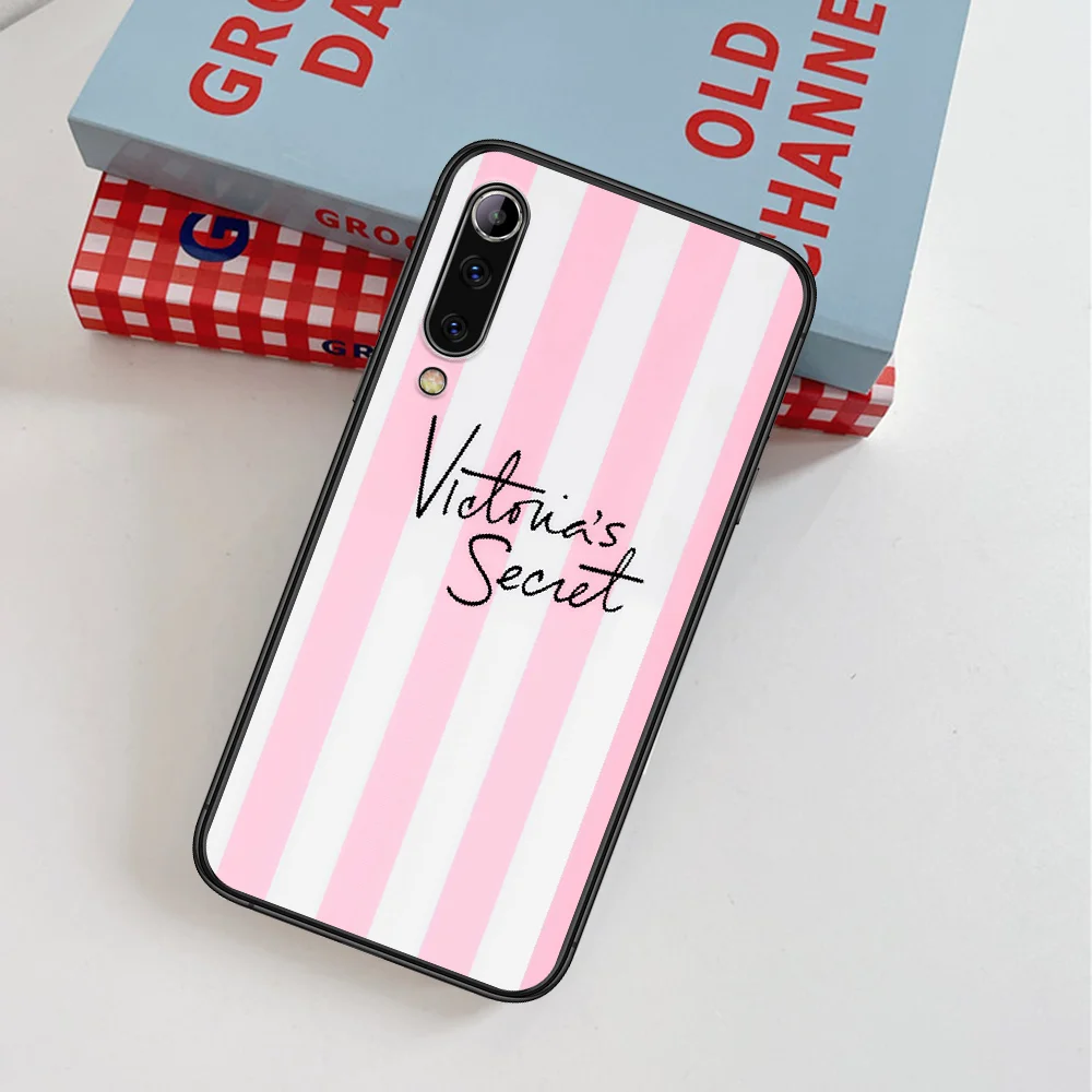 

Love Pink Victoria Fashion Brand Phone Case For Xiaomi Mi Note 10 A3 9 MAX 3 A2 8 9 Lite Pro Ultra black Hoesjes Trend