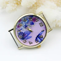 shsby diy personality watch header new style gold flower head with cloth strap watch accessories 8395