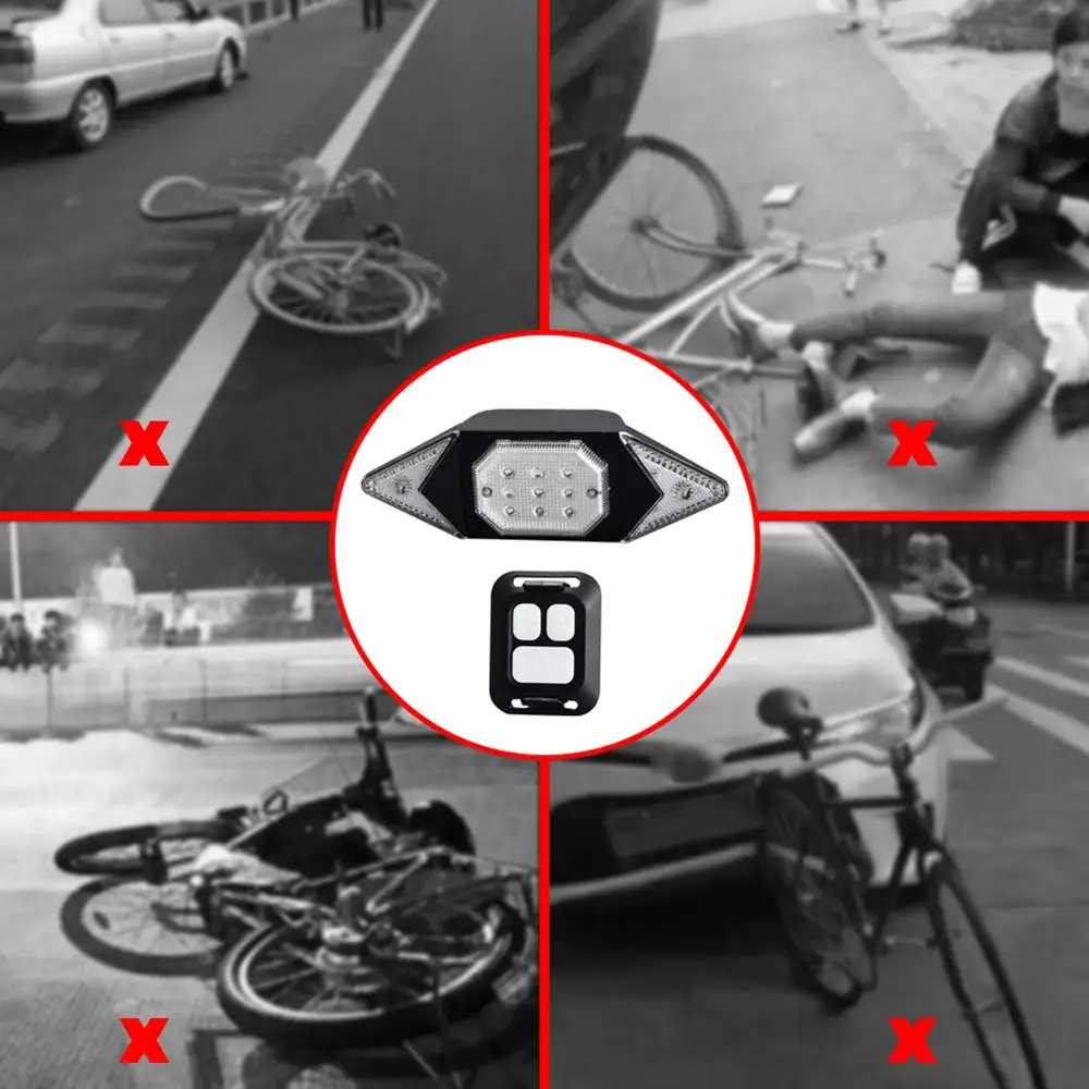 

Bicycle TailLight USB Rechargeable Turn Signal Wireless Remote Control Tail Light Front Lamp Mountain Bike Steering Riding Light