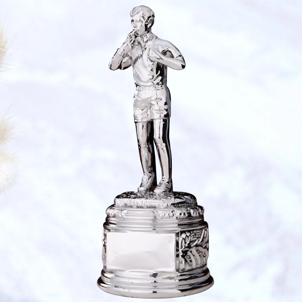 

1PC Resin Football Referee Trophy Competitions Judge Award with Base for School Company (Golden)