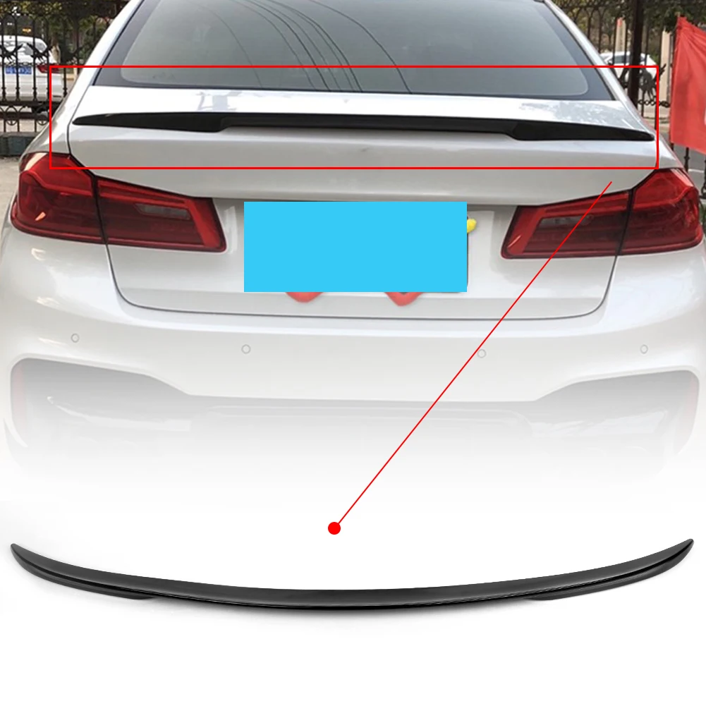 Блеск Черный ABS Автомобильный задний Багажник крыло губа спойлер отделка для