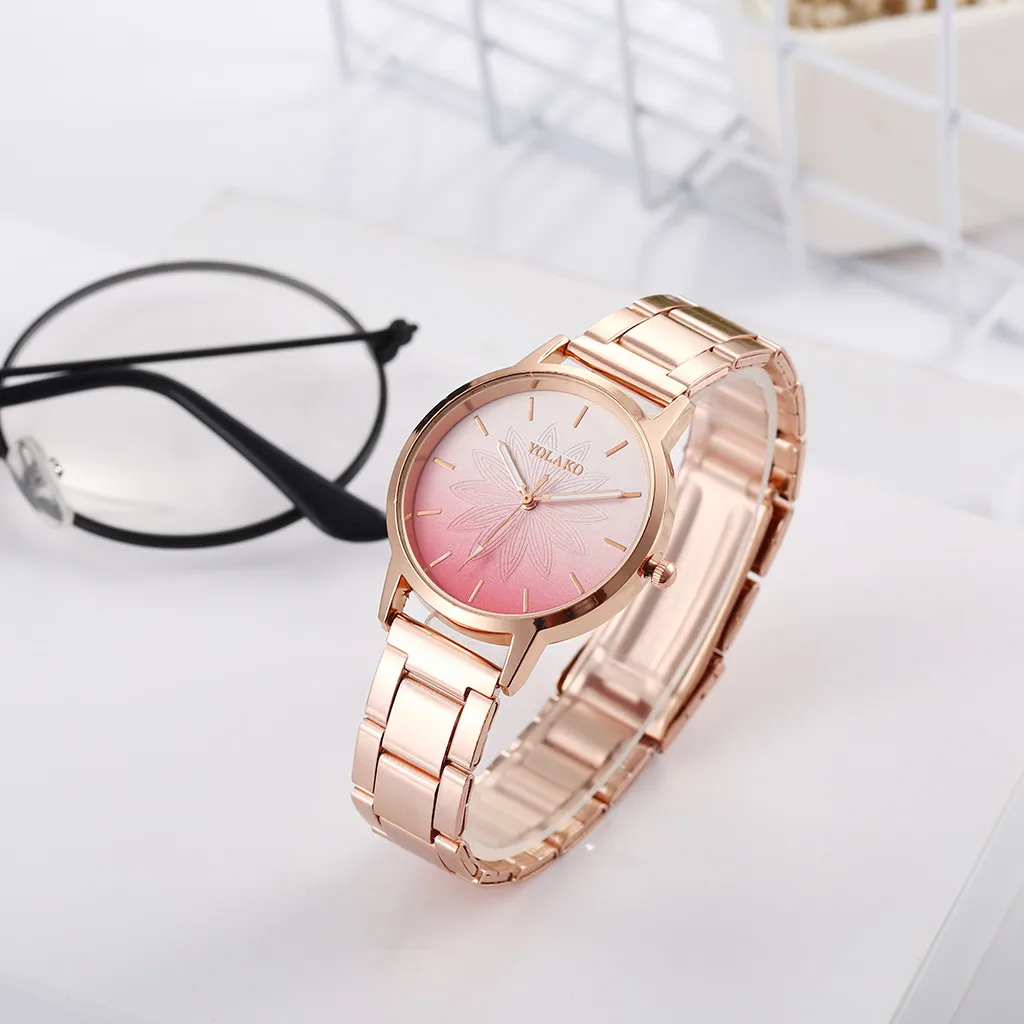 

Sleek Minimalist Rose Gold Women Watches Frosted Stainless Steel Dial Mesh Belt Ladies Quartz Wristwatches Relogio Feminino