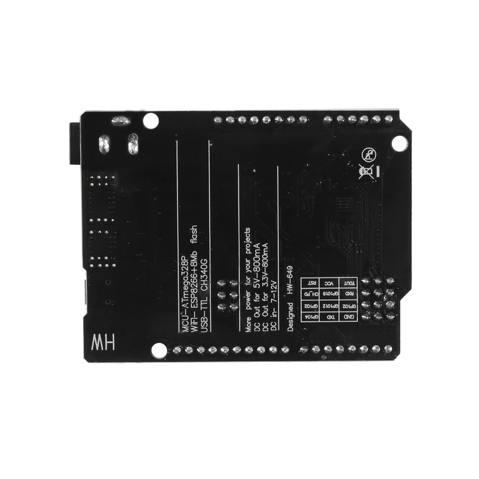 UNO R3 + Wi-Fi ATmega328P ESP8266 (32Мб оперативной памяти) USB-TTL CH340G для Arduino Uno NodeMCU WeMos - купить по