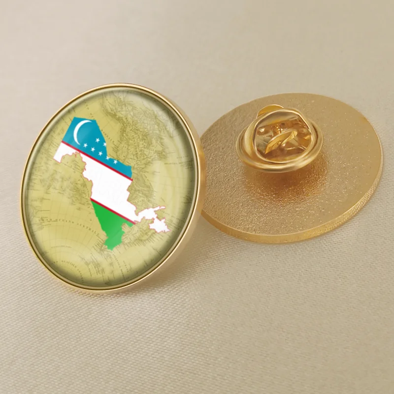 Герб Момо карта Национальный флаг Эмблема с национальным цветочным брошь значки