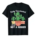 Футболка мужская С КАКТУСОМ, привитая и не хуггерная вакцина, Классическая тенниска из хлопка, повседневная майка