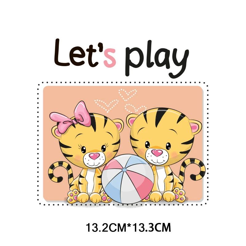 Милого кота Переводные железные накладки полосатая одежда патч для