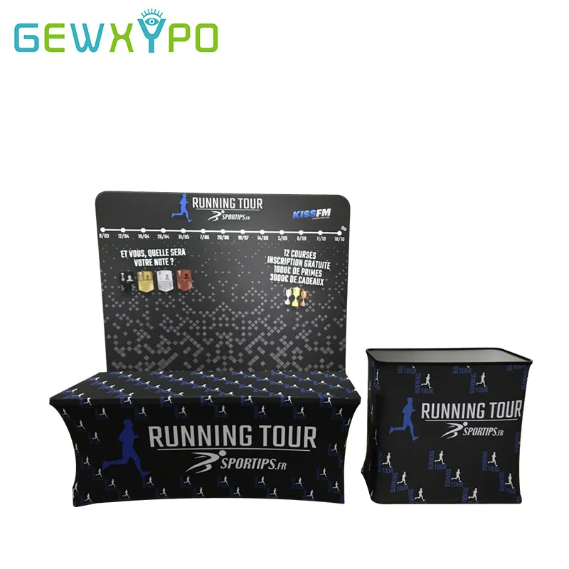 Прямой стрейчевый тканевый баннер шириной 8 или 10 футов витрина на стену с чехлом