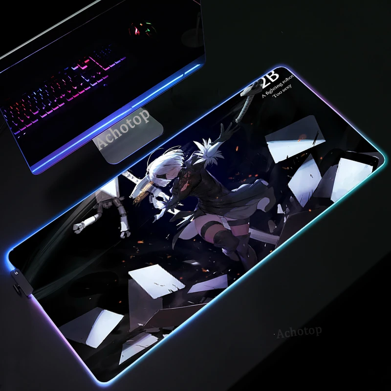 nier replicant rgb mouse pad gamer carpet notbook computer mousepad gaming mouse pads gamer keyboard mouse mat laptop xl led rug free global shipping