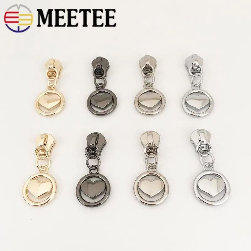 5/10 шт Meetee Эко дружественные сердца молнии слайдеры для 5 # металлическая молния