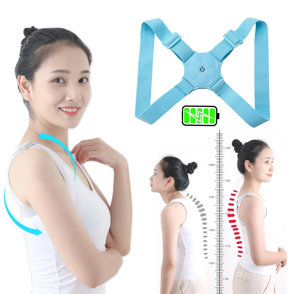 

USB Перезаряжаемый Корректор осанки Регулируемый поддерживающий пояс для спины интеллектуальное вибронапоминание корректор позвоночника ...