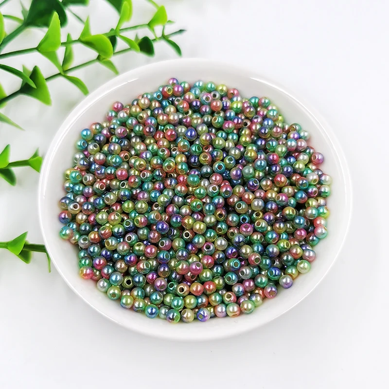 New Mix Rainbow Color Round 3mm ABS Imitation Pearl Plastic Beads Hole 1.0mm Loose Beads Diy Jewelry Necklace Making 1000PCS - Цвет: C7