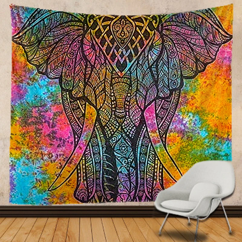 Индийский Слон Гобелен Мандала гобелен богемный гостиная домашний декор