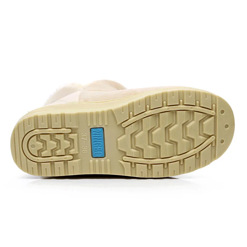 

Women snow boots 2019 fashion warm ankle women boots round toe boots women shoes solid color flat with shoes woman plus size