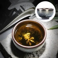jianzhan teacup tianmu glaze inlaid with silver oil dripping tea bowl kungfu tea cup kiln changed ceramic master single cup
