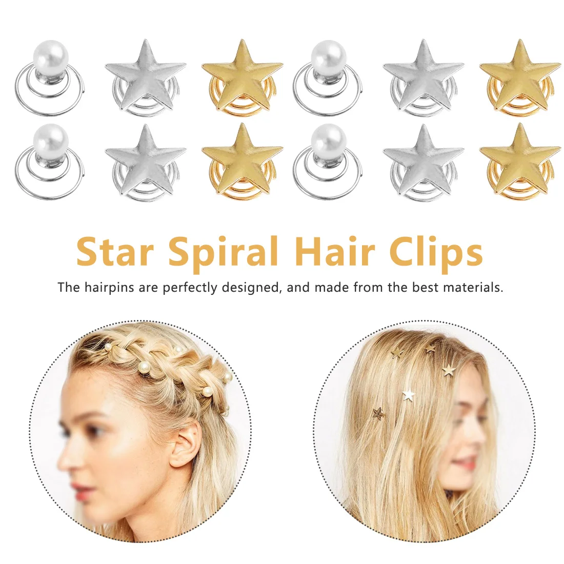 4 шт./компл. заколки для волос в виде звезды девочек золотые женские Винтажные
