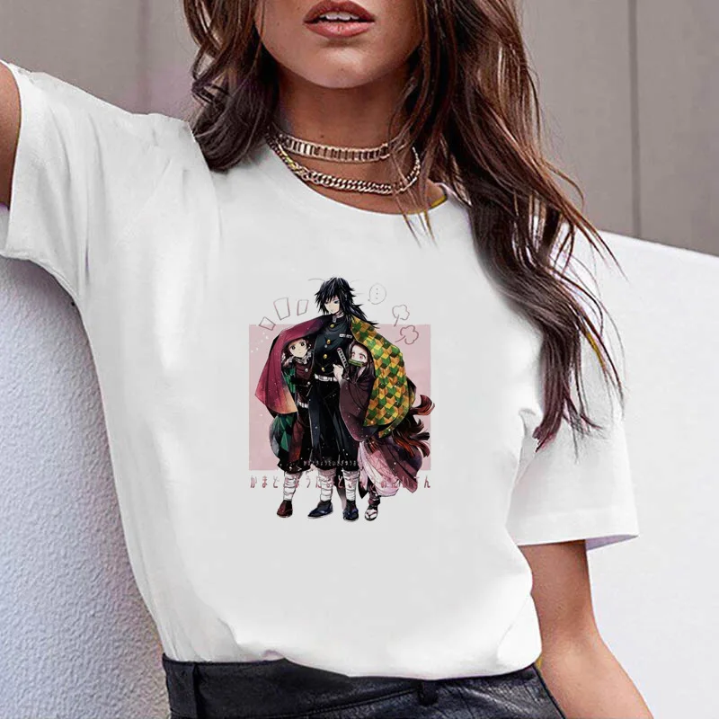 

Fashion Summer Harajuku Kawaii Demon Slayer T Shirt 2020 Women Girl Funny T-shirt Demon Blade Tshirt Kimetsu No Yaiba Aesthetic