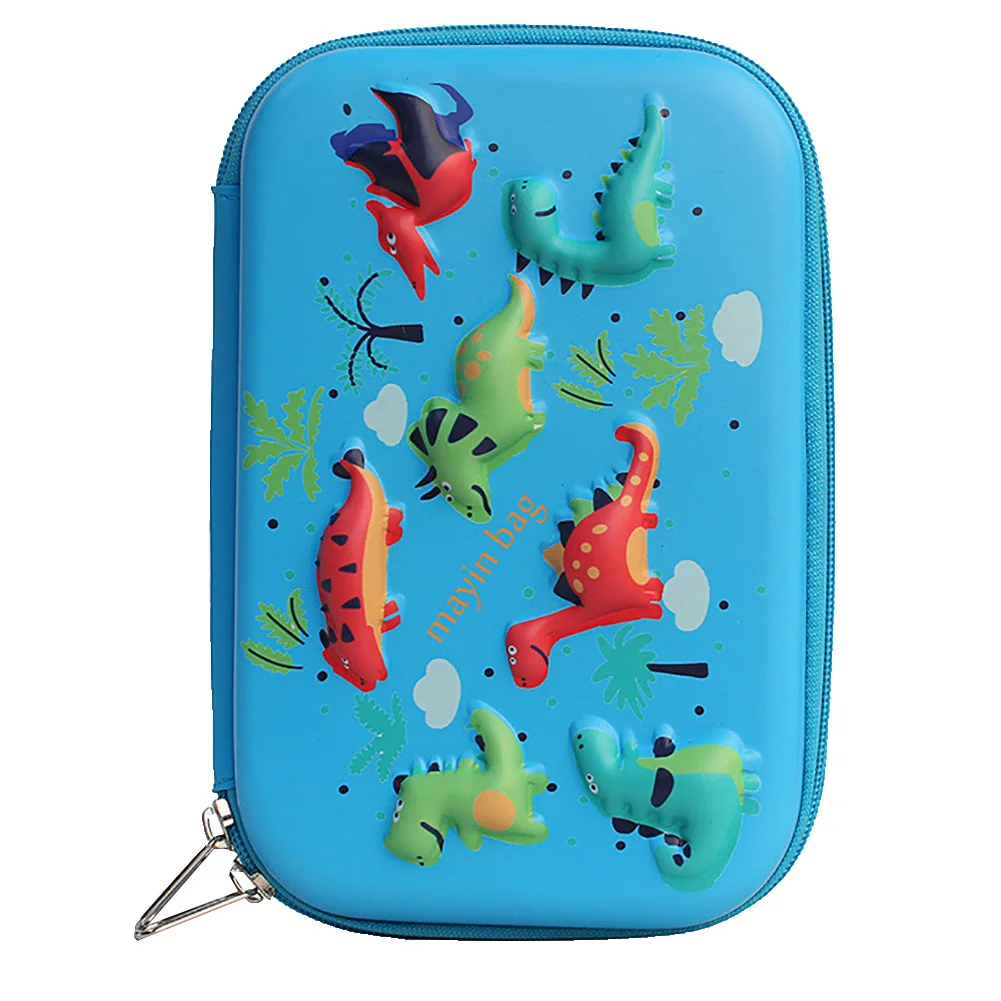 

New style 3D Cartoon Dragon Zip Pencil Case Pen Bag Pouch Student School Office Stationery material soft durable cute Hot sale