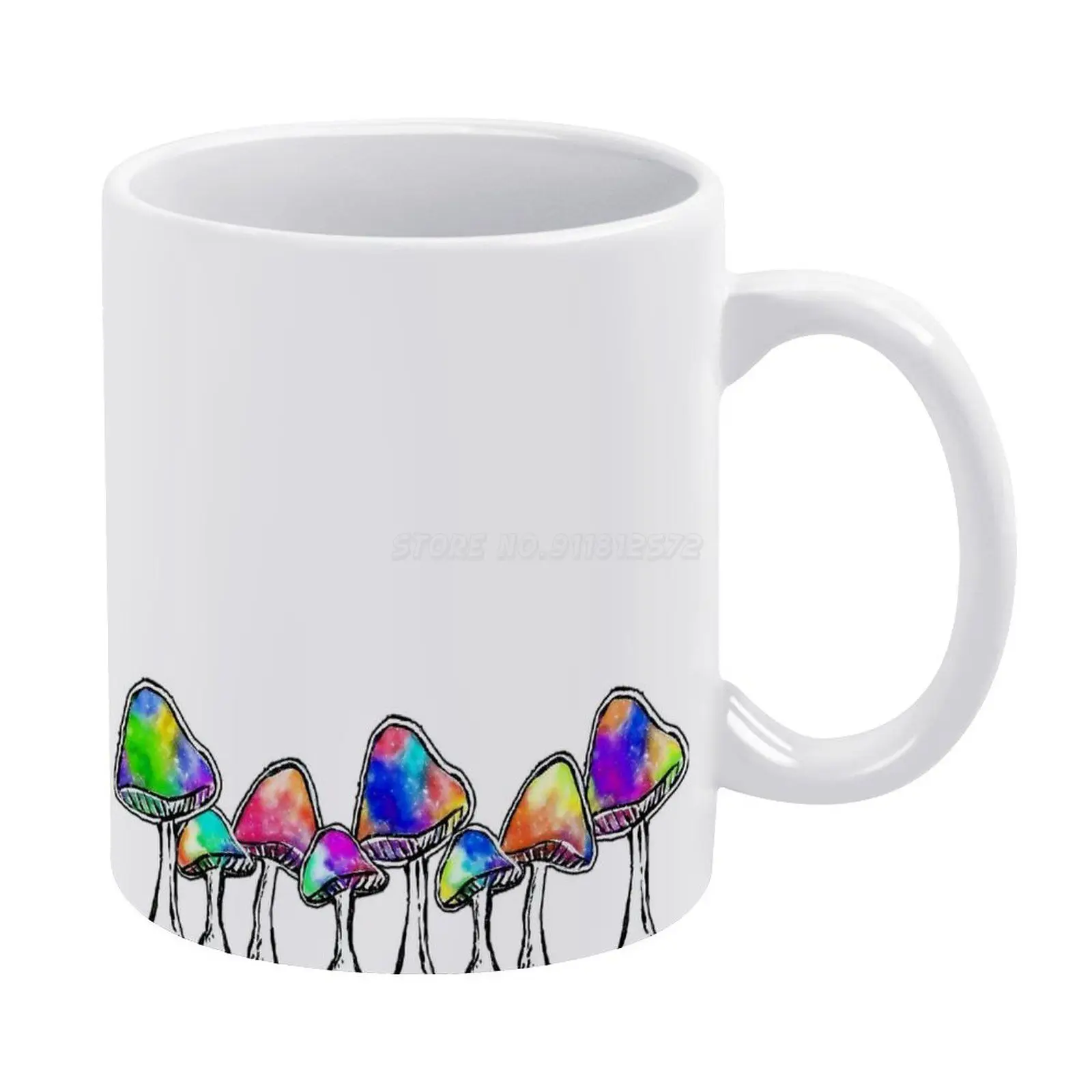 Керамическая чашка "Волшебные грибы" для чая, подарок на день рождения, молочные чашки и кружки, грибы, наркотики, кислота, лсд, гриб.