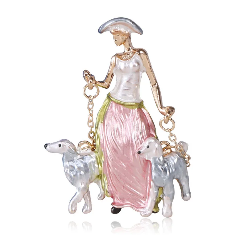 Модные броши для девушек и собак женщин из сплава с эмалью булавки пальто рубашка