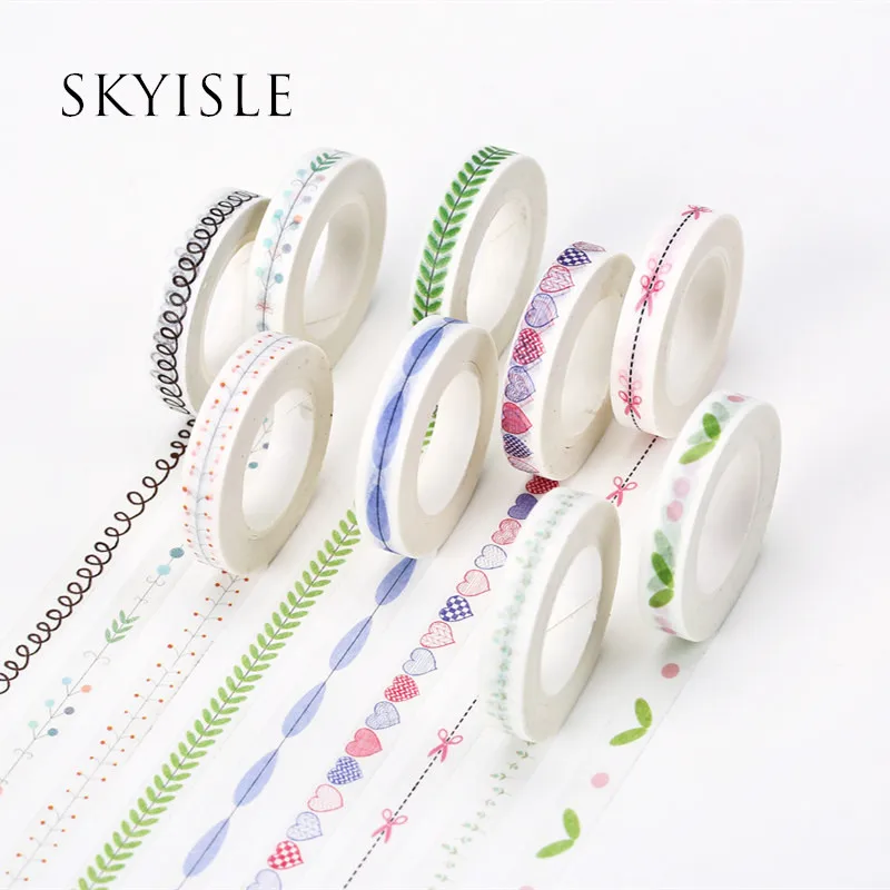 

SKYISLE Washi tape dividing line Love scissors hand account Korean stickers can tear hand-painted border dividing line