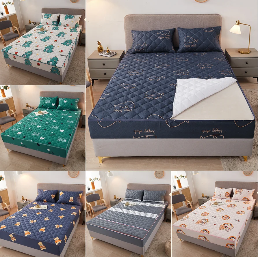 

Custom Size Quilted Printing Mattress Bed Cover With Zipper Six Sides All Inclusive Tatami Mattress Cover Sofa Bedspread Sheet