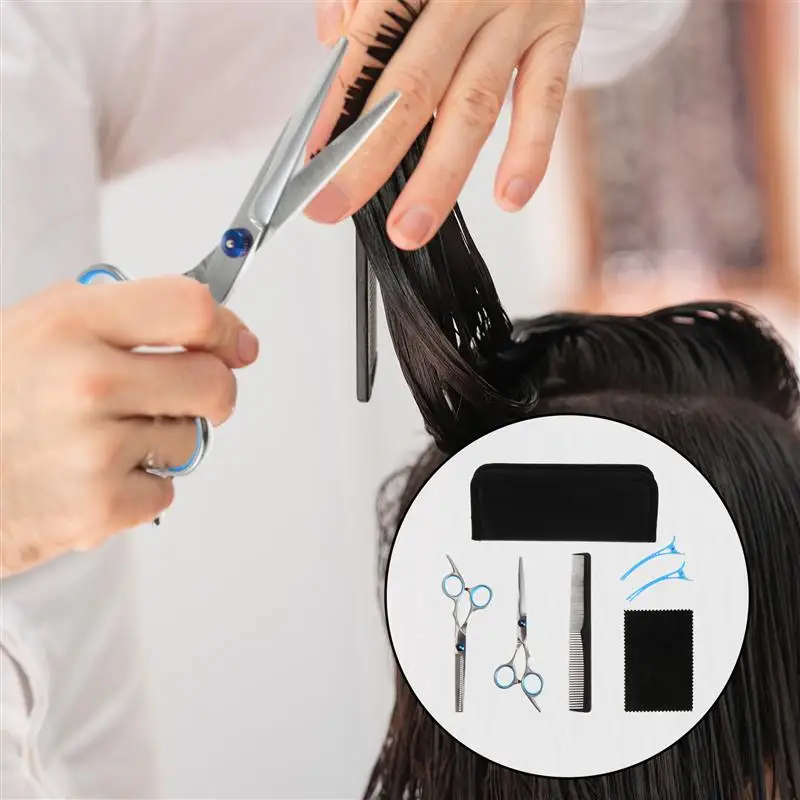 

1 Set Portable Professional Hair Cutting Scissors Set Haircut Scissors Kit Thinning Shears Set