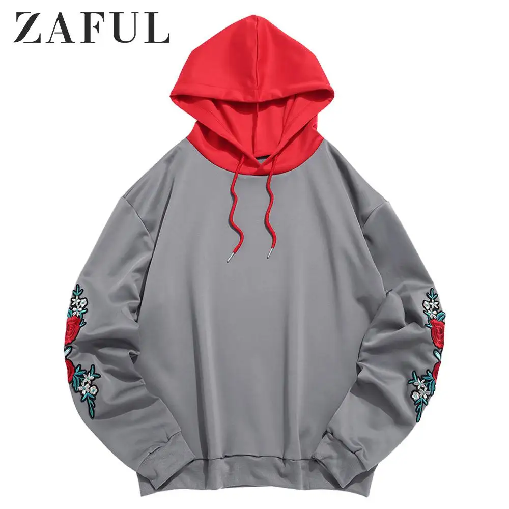 ZAFUL/пуловер с вышивкой и аппликацией на рукавах толстовка длинными рукавами