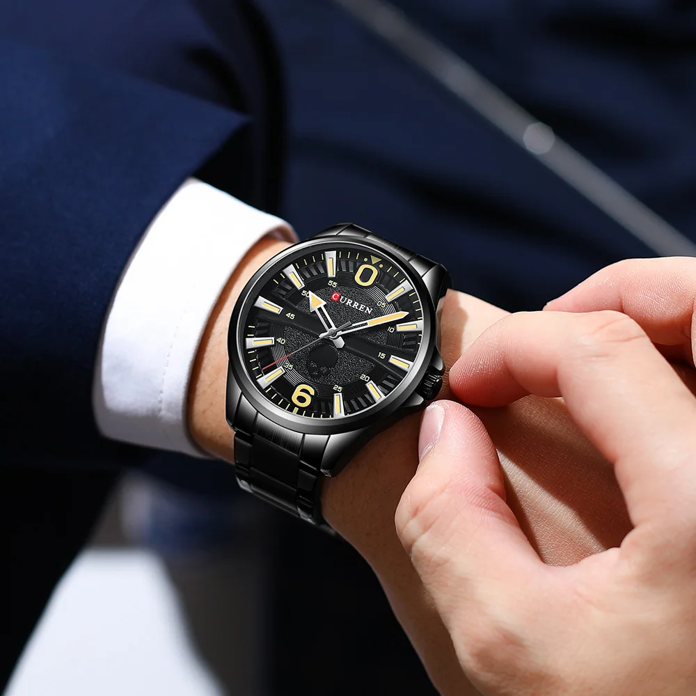 

Man Watch Luxury Brand Simple Business Quartz Stainless Steel Strap Wristwatches 2021