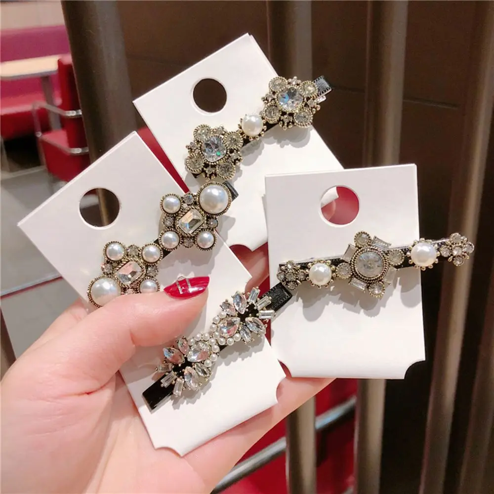 Стразы жемчужный боковой зажим винтажная шпилька для волос дворцовый ветер