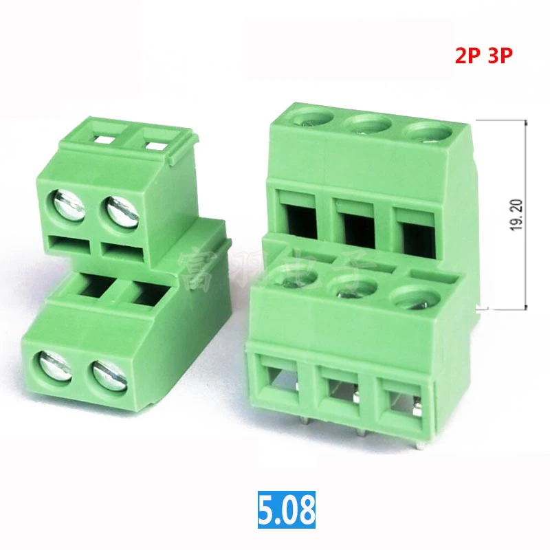 2-контактный 3-контактный 5 08 мм/0 2 дюйма двухрядный коннектор PCB для винтовой