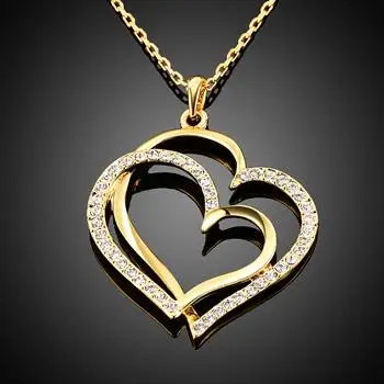 

Eco-friendly gold heart pendant ladies necklace N584 LKN18KRGPN584