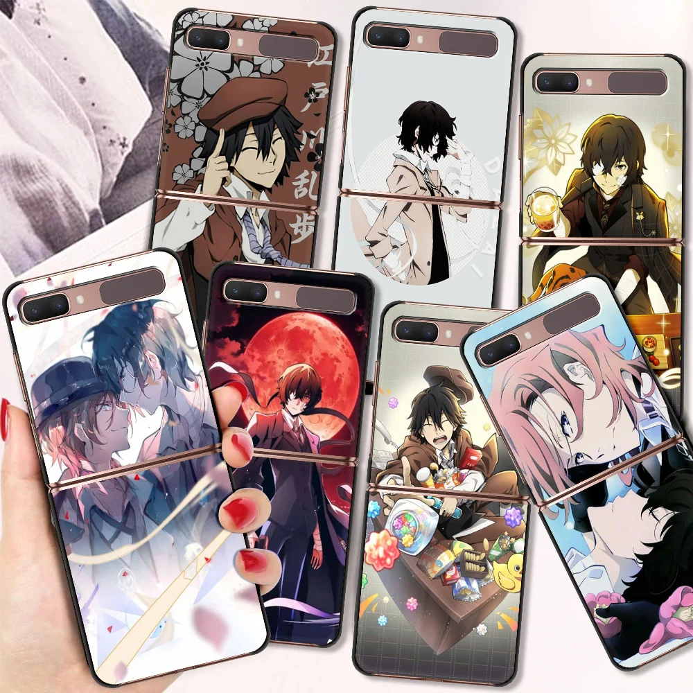 

Anime Bungou Stray Dogs Dazai Osamu Funda Case For Samsung Galaxy Z Flip 3 5G Black Hard PC for Samsung Z Flip 5G 6.7 Inch Cover